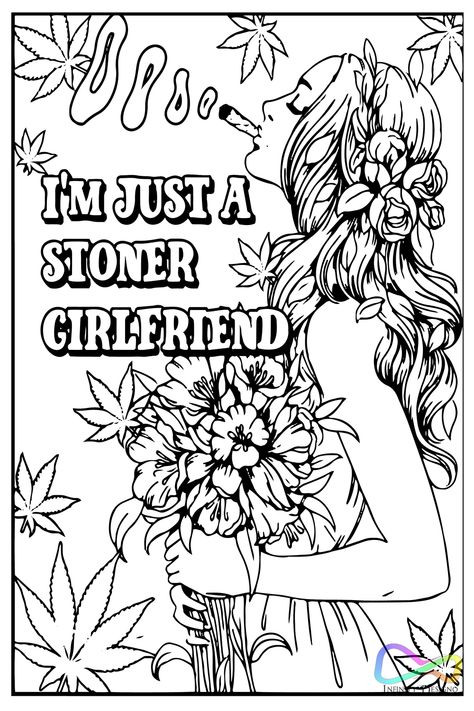 Psychedelic Stoner Girl Coloring Pages Girl Coloring Pages, Adult Coloring Books Printables, Coloring Designs, Adult Colouring Printables, Swear Word Coloring Book, Color Sheets, Cartoon Coloring, Swear Word Coloring, Love Coloring Pages