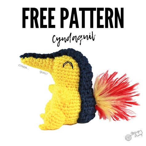 Cyndaquil Crochet Pattern, Cyndaquil Crochet Pattern Free, Crochet Cyndaquil, Cyndaquil Crochet, Crochet Pattern Pokemon, Pikachu Amigurumi, Pokémon Crochet, Knitted Crafts, Pokemon Crochet