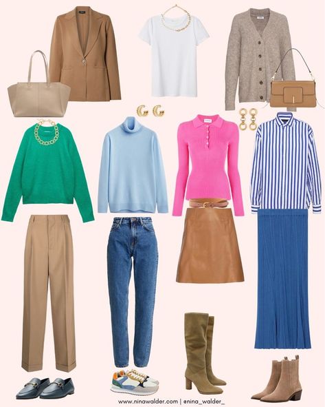 fashion masterclass, style workshop, capsule wardrobe Nina Walder Style, Nina Walder, Colorful Capsule Wardrobe, Office Capsule Wardrobe, Capsule 2023, Capsule Wardrobe How To Build A, Autumn Capsule Wardrobe, Style Capsule Wardrobe, Build A Capsule Wardrobe