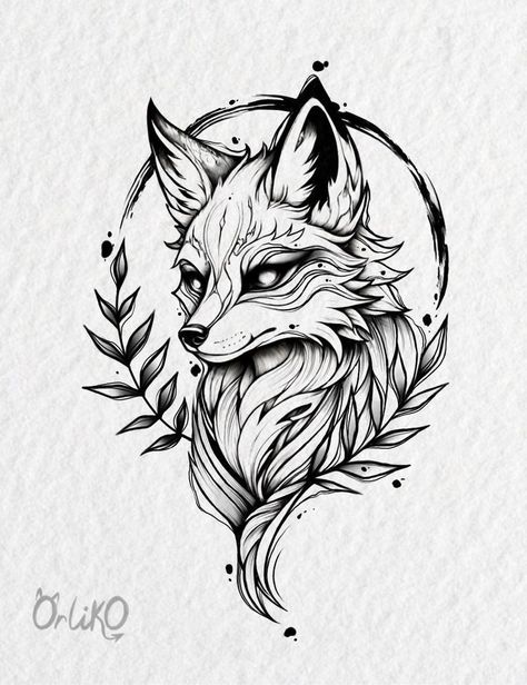 Tattoo Fox Design, Fox Drawing Tattoo, Fox Tattoo Men, Fox Tattoo Sketch, Epic Tattoos, Fox Tattoo Design, Tattoo Apprenticeship, Epic Tattoo, Fox Tattoo