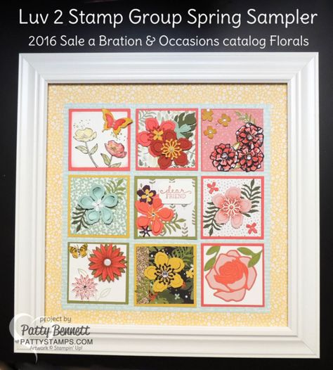 Stampin Up Flowers, Spring Sampler, Frame Collage, Free Stamps, Altered Art Projects, Celebration Birthday, Candy Cards, Trendy Flowers, Flower Stamp