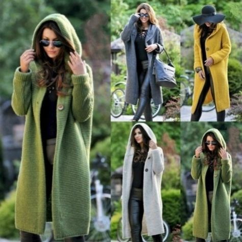 New Autumn Winter Women Hooded Coat Cashmere Cardigan Sweater Coat Lady Solid Color Coat Thick Soft Fashion Jacket Long Plus Size Overcoat | Wish Loose Knit Cardigan, Long Knit Cardigan, Streetwear Clothes, Women Sweaters Winter, Sweater Coat, Hooded Cardigan, Women Sleeve, Long Style, Cashmere Cardigan