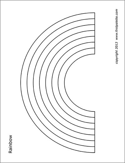 Rainbow | Free Printable Templates & Coloring Pages | FirstPalette.com Blank Rainbow Template, Printable Rainbow Template, Rainbow Cutout, Rainbow Template Free Printable, Rainbow Template, Rainbow Coloring Pages Free Printable, Rainbow Coloring Page, Rainbow Pattern Printable, Moon Coloring Pages