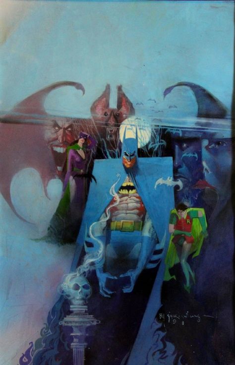 Batman 400. Bill Sienkiewicz Batman Reference, Phil Hale, Kelly Jones, Bill Sienkiewicz, Simon Bisley, Comic Artwork, Blue Collage, Batman Stuff, Caped Crusader