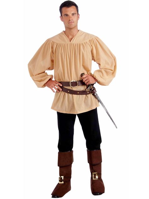 Beige Medieval Men's Shirt Medieval Shirt, Peasant Costume, Knight Costume, Medieval Costume, Costume Shirts, Medieval Clothing, Medieval Fashion, Peasant Style, Adulting Shirts