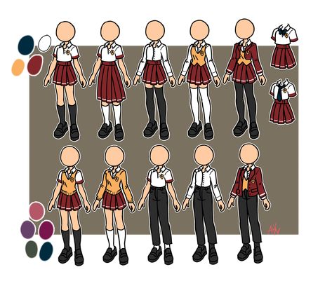 School Uniform Ideas Drawing, School Uniform Outfits Drawing, Magic Academy Uniform, Magic School Uniform, Anime Battle, Witch School, School Uniform Pants, Pants Drawing, School Hallways