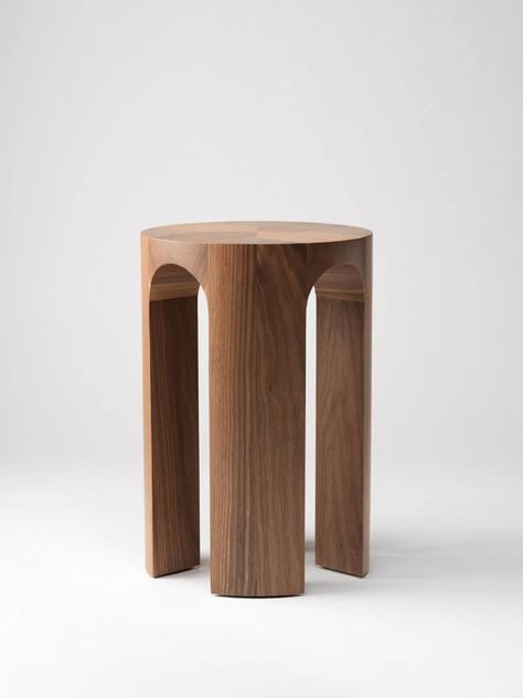 Solid Wood Stool, Walnut Counter Stool, Small Stools Wood, Stool Design Ideas, Wooden Stool Design, Wood Stool Design, Entryway Stool, Walnut Stool, Wooden Stool Designs