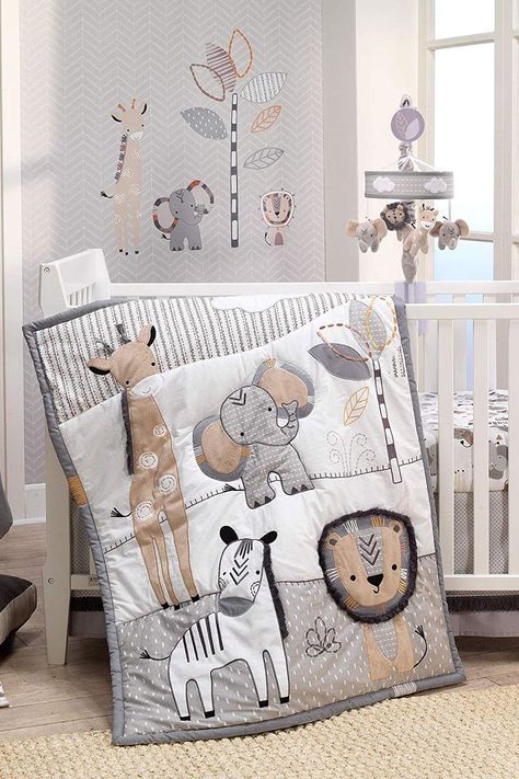 Safari Theme Nursery, Baby Crib Bedding Sets, Giraffe Nursery, Baby Boy Room Nursery, White Nursery, Baby Crib Bedding, Nursery Bedding Sets, Baby Crib Mobile, Baby Bedding Sets