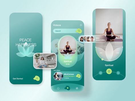 Meditation Mobile App Design Iphone Ui, Calm App, Meditation App, Wellness Apps, World Wallpaper, Meditation Apps, Fitness App, Mobile App Ui, Health Design