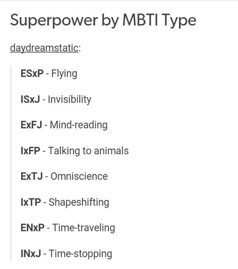 Superpowers mbti Mbti Superpowers, Infj Superpowers, Superpowers Aesthetic, Infp Dreamer, Mbti Functions, Making Characters, Mbti Charts, Best Buzzfeed Quizzes, Isfj Personality