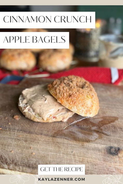 These cinnamon crunch apple bagels are the perfect bite of fall and are super simple to make! Fall-Inspired Apple Bagels|Cinnamon Apple Bagel Recipe|Autumn Cinnamon Bagels|Apple Bagels with Cinnamon Crunch|Homemade Fall Bagels|Sweet Cinnamon Apple Bagels|Cozy Fall Bagel Recipe|Apple Cinnamon Crunch Bagels|Perfect Fall Bagels|Fall Breakfast Apple Bagels|Cinnamon Bagels with Apple Flavor|Warm Apple Bagels for Fall|Fall Apple and Cinnamon Bagel Recipe|Homemade Cinnamon Apple Bagels|Best Apple Bagel Cinnamon Bagel Recipe, Apple Bagel Recipe, Cinnamon Bagel, Cinnamon Bagels, Apple And Cinnamon, Cinnamon Crunch, Homemade Cookbook, Warm Apple Cider, Snack Shop