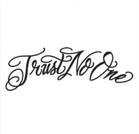 Trust No One Tattoo Stencil, Loyalty Tattoo Stencil, Flash Tattoo Lettering, Hustler Tattoo, Small Letter Tattoo, Chest Tattoo Stencils, Fonts For Logos, Deep Tattoo, Top Free Fonts