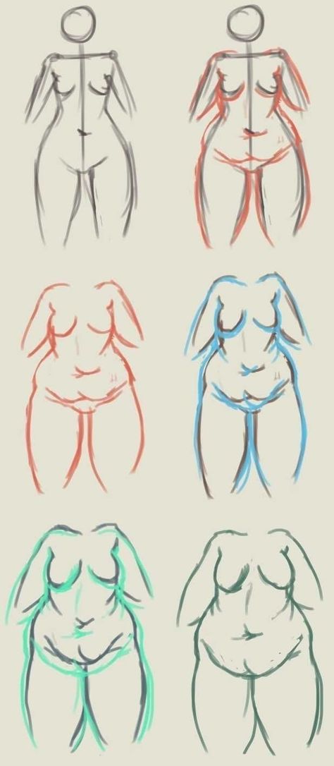 Thick Body Drawing, Body Type Drawing, Body Positivity Art, Plus Size Art, Výtvarné Reference, Body Drawing Tutorial, Body Reference Drawing, Body Drawing, Anatomy Art