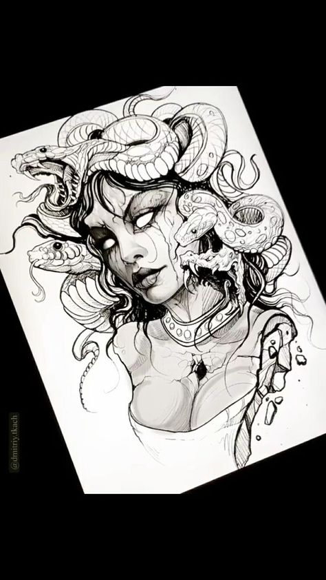 Medusa Tattoo Stencil, Gotik Tattoo, Medusa Tattoo Design, Medusa Art, Mythology Tattoos, Medusa Tattoo, Tattoo Stencil, Tattoo Art Drawings, Realism Tattoo