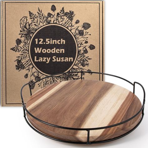 #lazysusan, #kitchendecor, #woodlazysusan, #kitchenorganizer, #turntable, #woodturntable Wooden Lazy Susan, Lazy Susan Organization, Wood Lazy Susan, Countertop Cabinet, Condiment Caddy, Lazy Susan Turntable, Kitchen Organizer, Dining Table Black, Store Organization