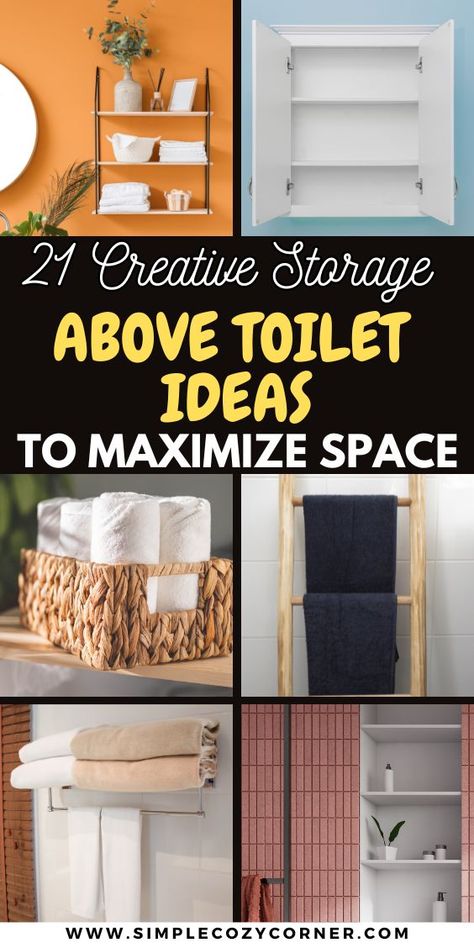 storage above toilet ideas Above Toilet Ideas, Storage Above Toilet, Above Toilet Storage, Toilet Modern, Tiny Bathroom Storage, Above Toilet, Toilet Ideas, Bowl Storage, Bathroom Storage Ideas