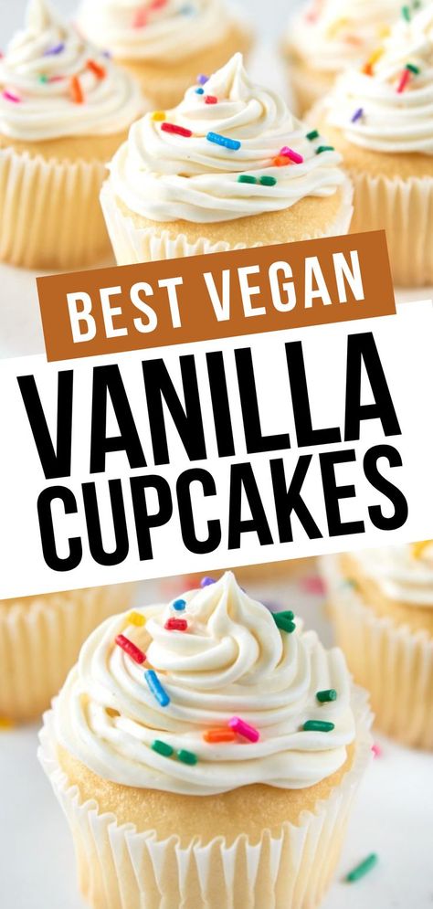 Cupcake Creme, Vegan Gluten Free Cupcakes, Vanille Muffins, Dairy Free Buttercream, Vegan Buttercream Frosting, Vegan Cupcake Recipes, Vegan Cupcake, Vegan Vanilla Cupcakes, Gluten Free Cupcakes Vanilla