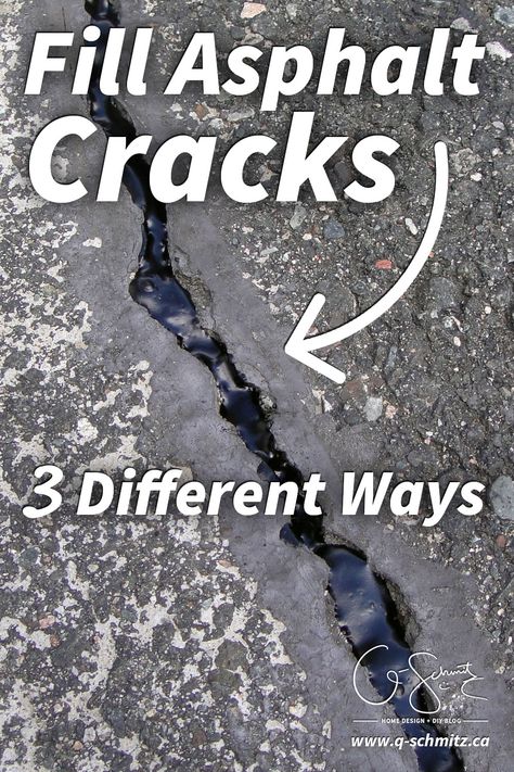 Driveway Cracks Ideas, Repair Driveway Cracks, Asphalt Repair Driveways, How To Fill Cracks In Asphalt Driveway, Filling Cracks In Concrete, Diy Asphalt Driveway Repair, Cleaning Deck Wood, Driveway Cracks, Asphalt Driveway Ideas