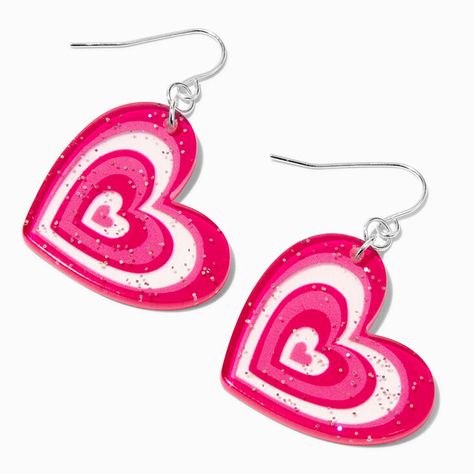 Pink Pulsating Heart 1.5" Drop Earrings | Claire's US Hot Pink Accessories, Tattoo Choker Necklace, Pink Cowboy Hat, Heart Piercing, Jewelry For Kids, Preppy Jewelry, Trending Jewelry, Daisy Studs, Fashionable Jewelry