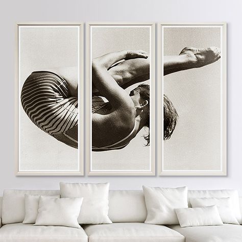 Olympic High Dive Sepia Wall Art, Diving Springboard, High Dive, Complex Art, Sepia Photography, Triptych Wall Art, Photography Wall, Objet D'art, Photography Wall Art