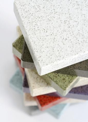 Countertops: Icestone $64 sq foot  Corian $55 a sq foot  Squak Mountain Stone $50 a sq foot (looks like cement) stains and chips easily?  Paperstone $24 - $90 Terrazzo Counter, Cement Stain, Recycled Glass Countertops, Condo Renovation, Best Kitchen Countertops, Kitchen Remodel Countertops, Ice Stone, Kitchen Technology, Solid Surface Countertops