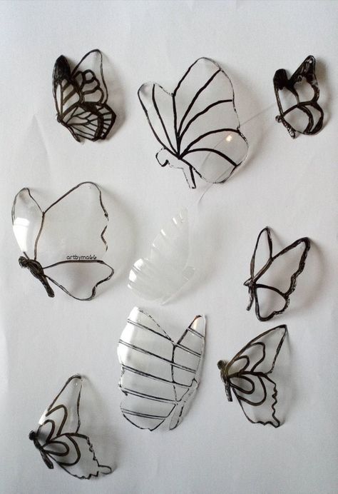 Clear plastic Bottle Butterflies. Artbyma66 Upcycle Repurpose, Fun Diy Crafts, Fun Diy, Plastic Bottle, Clear Plastic, Plastic Bottles, Fun Diys, Butterflies, Art Pieces