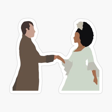 Bridgerton Queen Charlotte & King George Queen Charlotte Drawing, Queen Charlotte Bridgerton Drawing, Queen Charlotte Stickers, Queen Charlotte King George, Shuffle Boards, Bridgerton Queen Charlotte, Bridgerton Stickers, Movie Treats, Diary Aesthetics