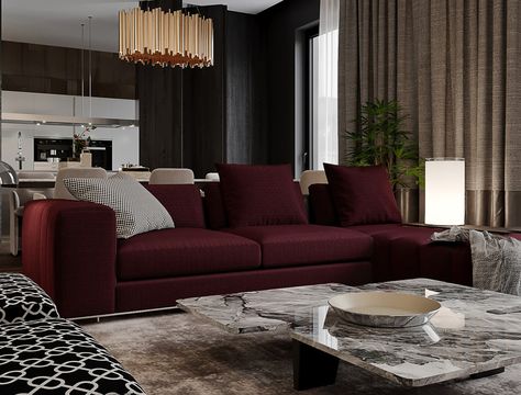 ESENTAI SITY on Behance Red Sofa Living Room, Red Couch Living Room, Luxury Hotel Bedroom, Contemporary Decor Living Room, Modern Sofa Living Room, Home Entrance Decor, Living Room Decor Modern, Decor Home Living Room, New Living Room