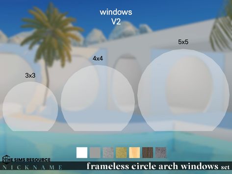 The Sims Resource - frameless circle windows set_3x3 V1 Sims 4 Round Windows Cc, Sims 4 Curved Windows, Sims 4 Round Windows, Circle Windows, Sims4 Poses, Frameless Window, Round Window, Sims 4 Teen, Cc Sims