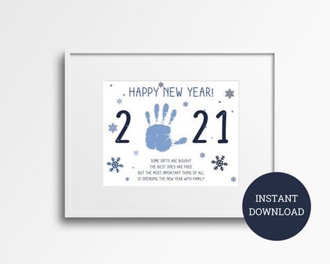 Happy New Year! Have fun with your children and/or students with this DIY new year art activity. New Year 2021 Printable. Simply print, dip paint on your hand or foot place on the page, let dry, and hang! Adorable gift and keepsake for parents and grandparents and a great and fun activity for the New Year! Dip Paint, New Year Art, New Year's Crafts, Kid Craft, Art Activity, Printable Diy, Memorial Keepsakes, Baby Crafts, Winter Crafts