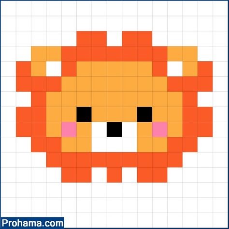 Lion Pixel Art | Cute Pixel Art Easy Cute Pixel Art 16x16, Pixel Art Easy Minecraft, Pixel Art Pattern Easy Cute Simple, Lion Pixel Art, Cute Pixel Art Easy, Pixel Art Cute, Pixel Art Easy, Pixel Art Animals, Cute Pixel Art