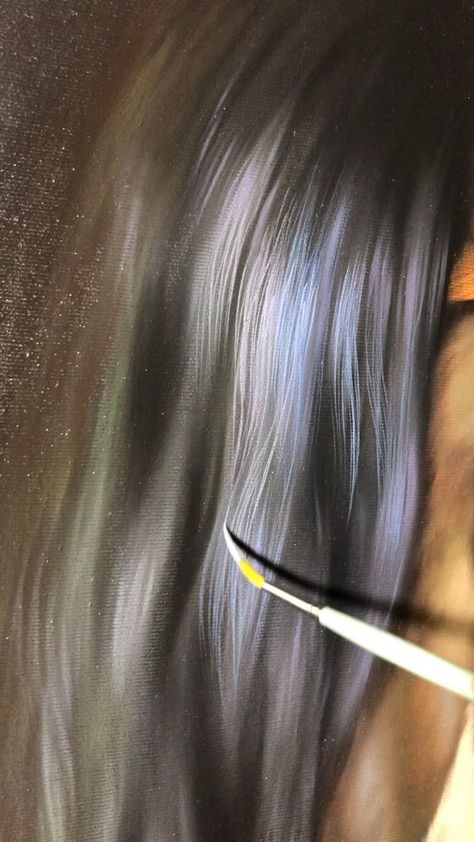 Oil Art Painting Ideas, How To Paint Hair, Oil Painting Hair, Painting Ideas 2023, Drawing Horses, Inspiration Draw, Oil Painting Videos, Painting Hair, Illustration Picture