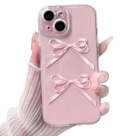 PRICES MAY VARY. 🎀【Compatible for】Specially designed for iPhone 15, support wireless charging. 🎀【Comprehensive Protection】Stylish design with full body protection and cushioned corners prevent your phone from accidental drops, bumps and scratches. 🎀【Beautiful Design】The gentle ballet style ribbon bowknot design is girly and adds beauty to the transparent phone case. 🎀【Precise Molding】 Molded according to the ratio of iPhone 15, fits the phone's camera and all buttons, providing you with high Pink Iphone 15 Case, Iphone Cases Cute Girly, Cute Pink Iphone Cases, Phone Cases Coquette, Coquette Stuff, Girly Items, Coquette Phone Case, Kawaii Pink Phone Case, Pink Core