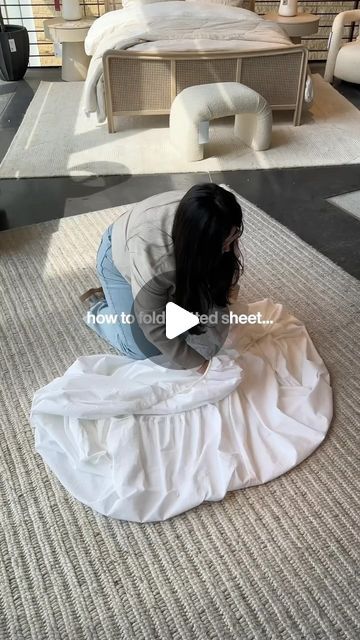 How To Fold Sheets, Fold Sheets, Folding Fitted Sheets, Fitted Sheets, Flat Sheets, Crate And Barrel, Fitted Sheet, To Learn, Barrel