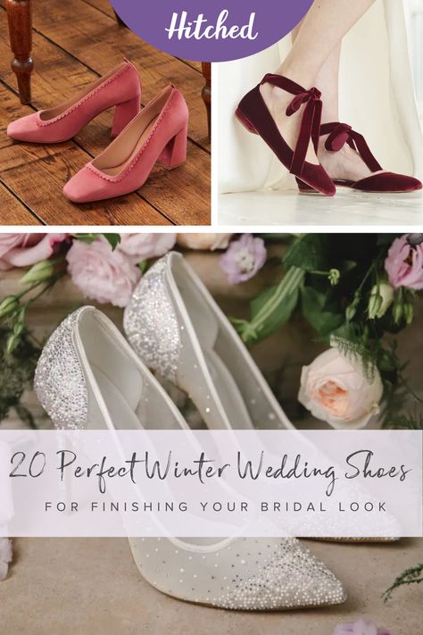 While summer's strappy sandals and mules are undeniably pretty, cold-weather-appropriate bridal shoes are often kinder on the feet. When you have several hours of standing, posing and dancing ahead of you, comfort really does matter. Whatever your bridal aesthetic, we've found the gorgeous winter wedding shoes and boots that will complete your look. For more ideas, check out our edit of the best nude wedding shoes to suit all skin tones. Bridal Shoes Winter Wedding, Winter Wedding Shoes Bride, Winter Bridesmaid Shoes, Winter Wedding Bride Shoes, Winter Bride Shoes, Winter Wedding Shoes The Bride, Shoes For Winter Wedding, Winter Bridal Shoes, Wedding Shoes Winter