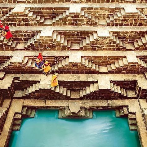 Colorful culture at the down stairs of Abhaneri step well. Picture Credit - Anonymous .. To get featured follow beautifuljaipur and use… Chand Baori, India Architecture, Relaxing Travel, Goa India, Pink City, Indian Architecture, Destination Voyage, Angkor Wat, Picture Credit