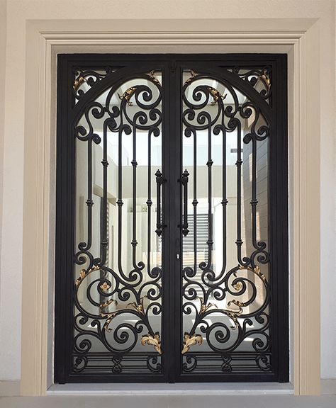 FH Residence Modern Steel Gate Design, درابزين السلم, Wrought Iron Front Door, Window Grill Design Modern, Iron Front Door, Iron Entry Doors, Metal Doors Design, Iron Door Design, Wooden Front Door Design