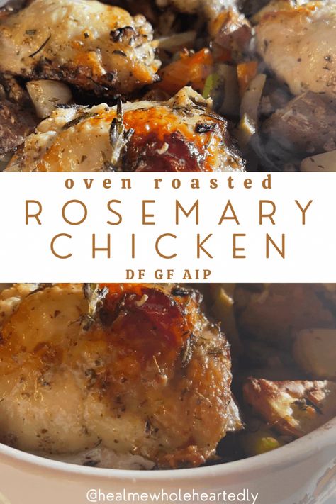 Rosemary Butter Chicken, Easy Rosemary Chicken, Rosemary Chicken Recipes, Rosemary Recipes Healthy, Baked Rosemary Chicken, Slow Roast Chicken, Baked Bone In Chicken, Chicken Quarter Recipes, Rosemary Chicken Thighs