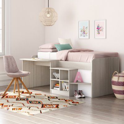 Alessia Single Mid Sleeper Bed Mid Sleeper Bed Ideas, Sleeper Bed Ideas, Cabin Bed With Storage, Triple Sleeper Bunk Bed, Cabin Beds For Kids, Cabin Beds, Small Kids Bedroom, Desk And Storage, Bedroom For Girls Kids