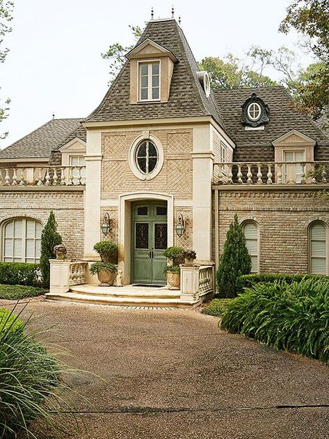 Worldly Influence Front Doors Compact Door, French Country Exterior, French Country House Plans, European House Plans, French Style Homes, Interior Minimalista, French Architecture, French Cottage, Country House Plans