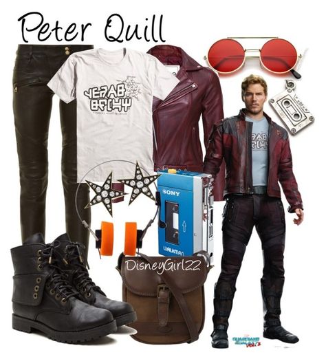 "Peter Quill/Star-Lord" by disneygirl22 ❤ liked on Polyvore featuring Balmain, ZeroUV, VIPARO, Sony, DUBARRY, Marvel, London Road, disney, disneybound and DisneyWorld Star Lord Halloween Costume, Star Lord Costume, Marvel Fashion, London Road, Marvel Clothes, Disney Inspired Fashion, Peter Quill, Disney Bound Outfits, Fandom Fashion