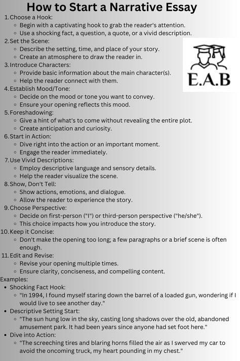 Personalized writing solutions for every kind of project. Masterful Essays: A Student's Guide to Writing Brilliance 💯 how to write best narrative essay, reflective writing topics, how to start a book review introduction 🧠 #students Personal Narrative Writing College, Essay Starters, Argumentative Essay Topics, Essay Structure, Academic Essay Writing, Writing Introductions, Essay Tips, Writing Topics, Essay Outline