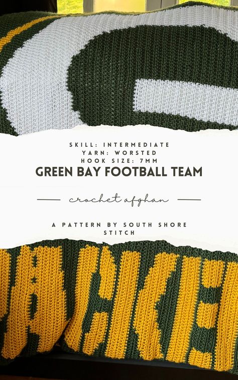 Excited to share the latest addition to my #etsy shop: GB Football Team Blanket Crochet Pattern https://etsy.me/3YmHsih #crochet #crochetpattern #greenbaypackers #blanketpatterns #footballcrochet #crochetgifts #packersblanket #packerscrochet #packersgift Green Bay Packers Crochet Blanket, Packers Crochet Blanket, Green Bay Packers Crochet, Crochet Football, Football Blanket, Blanket Crochet Pattern, Crochet Blanket Pattern, Crochet Fun, Crochet Tapestry