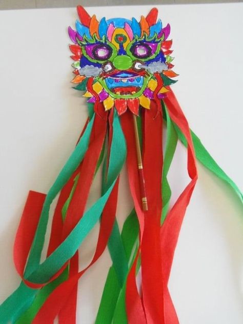 Chinese New Year Crafts For Kids, Chinese New Year Activities, Chinese New Year Dragon, Dragon Mask, Chinese Crafts, Chinese New Year Crafts, New Year Art, Dragon Crafts, Dragon Puppet