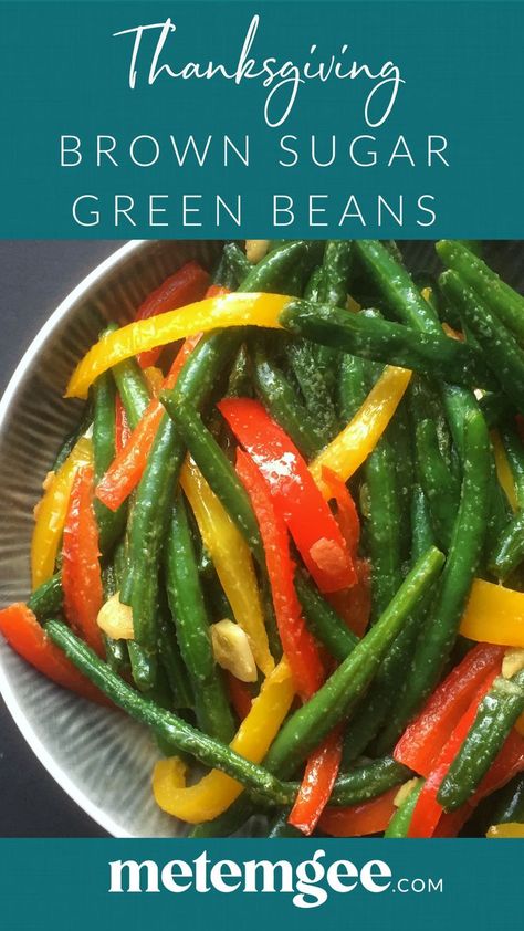 These Brown Sugar Green Beans are simple but loaded with flavor. I make these green beans for every holiday gathering because they require minimum effort to make and can be prepped ahead of time. I've made them with peppers, without peppers, with julienne carrots or julienned zucchini and with julienned yellow squash. Feel free to mix it up! Brown Sugar Green Beans, Julienne Carrots, Brown Sugar Carrots, Cooking Fresh Green Beans, Green Beans Side Dish, Blanching Green Beans, Carrots And Green Beans, Holiday Side Dish, Holiday Side