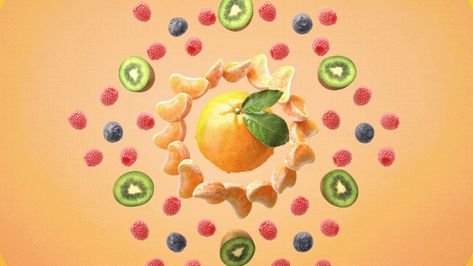 Blender Motion Graphics, Juice Animation, Fruit Animation, Food Motion, Fruit Collage, Office Graphics, Juice Ad, Fruit Graphic, Product Animation