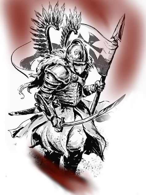 Polish Eagle Tattoo, Winged Hussar, Slavic Tattoo, Polish Hussars, Polish Tattoos, Polish Winged Hussars, Patriotic Tattoos, Knight Tattoo, Warrior Tattoos