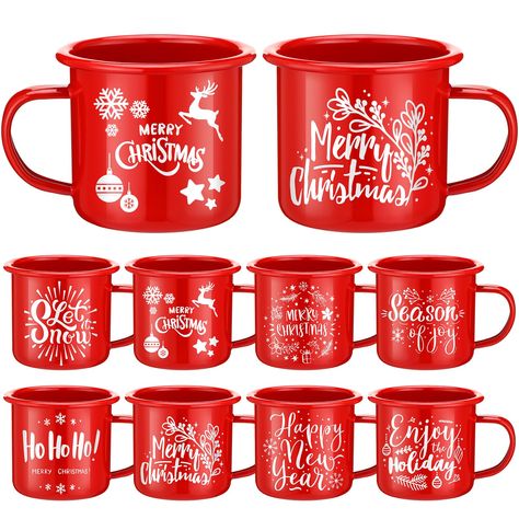 PRICES MAY VARY. Celebrate with Various Styles: our inspirational mugs (12oz), inspired by classic elements, each presented in vibrant and festive phrase, ideal to share with family and friends Thankful Theme Design: there are 8 cute coffee mugs in 8 different styles, easy to match dining table; This set makes an ideal gift during the holiday season, allowing others to enjoy Christmas better Comfortable to Hold and Stylish: about 3.15 inches in mouth diameter, the enamel coffee mug set is suitab Cricut Mugs, Christmas Coffee Mugs, Inspirational Mugs, Coffee Mugs Set, Christmas Cups, Holiday Coffee, Cute Coffee Mugs, Coffee Mug Sets, Christmas Gifts For Men