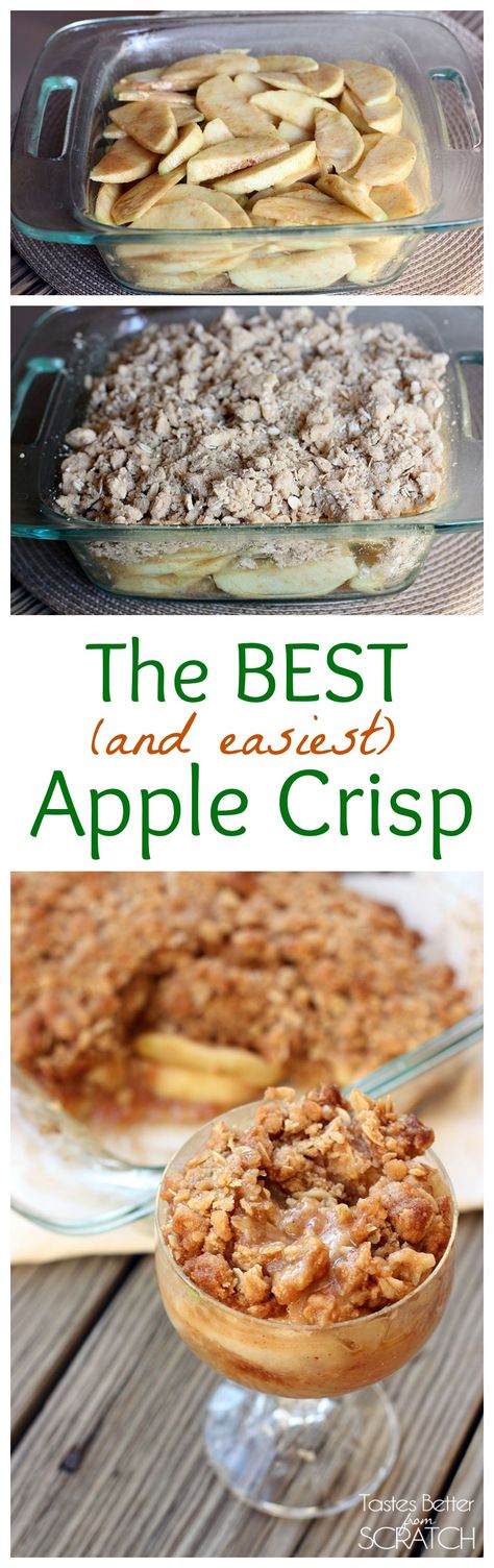 The BEST Apple Crisp Ever! Recipe on TastesBetterFromScratch.com Best Apple Crisp Recipe, Easy Apple Crisp, Weight Watcher Desserts, Oreo Desserts, Easy Apple Crisp Recipe, Apple Crisp Recipe, Apple Crisp Recipes, Pudding Desserts, Crisp Recipe