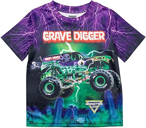 Amazon.com: Monster Jam Trucks Boys Graphic T-Shirt : Megalodon Grave Digger El Toro Loco : Clothing, Shoes & Jewelry Monster Jam Grave Digger, Mohawk Warrior, Cute Family Pictures, Grave Digger, Friends Season, Cool Monsters, Monster Jam, Soft Clothes, Kids Clothes Boys